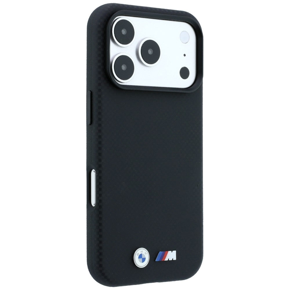 BMW iPhone 17 Pro/iPhone 18 Pro Deksel M Quadrille Kevlar med metallogo Svart