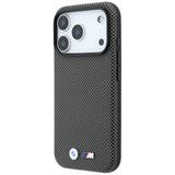 BMW iPhone 17 Pro/iPhone 18 Pro Deksel M Quadrille Kevlar Metal Logo Grå