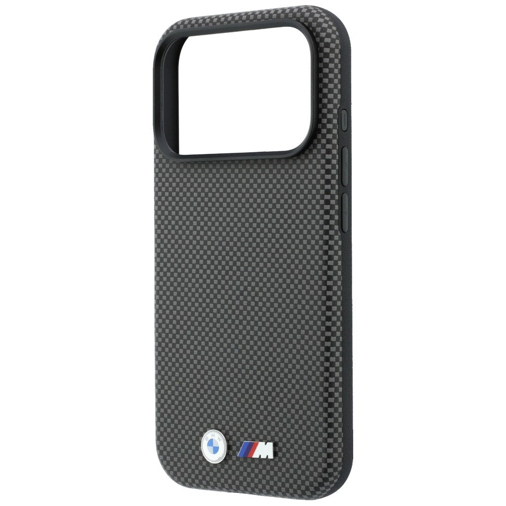 BMW iPhone 17 Pro/iPhone 18 Pro Deksel M Quadrille Kevlar Metal Logo Grå