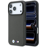 BMW iPhone 17 Pro Max/iPhone 18 Pro Max Deksel M Quadrille Kevlar Metal Logo Grå