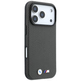 BMW iPhone 17 Pro Max/iPhone 18 Pro Max Deksel M Quadrille Kevlar Metal Logo Grå