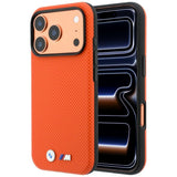 BMW iPhone 17 Pro Max/iPhone 18 Pro Max Deksel M Quadrille Kevlar Metal Logo Oransje