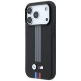 BMW iPhone 17 Pro/iPhone 18 Pro Deksel M Quadrille Kevlar med trefargede linjer Svart