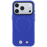 BMW-deksel til iPhone 17 Pro Max/iPhone 18 Pro Max M Carbon med trykt ring Blå