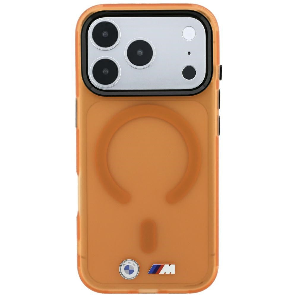 BMW iPhone 17 Pro/iPhone 18 Pro Deksel M Frosted Metal Logo Oransje