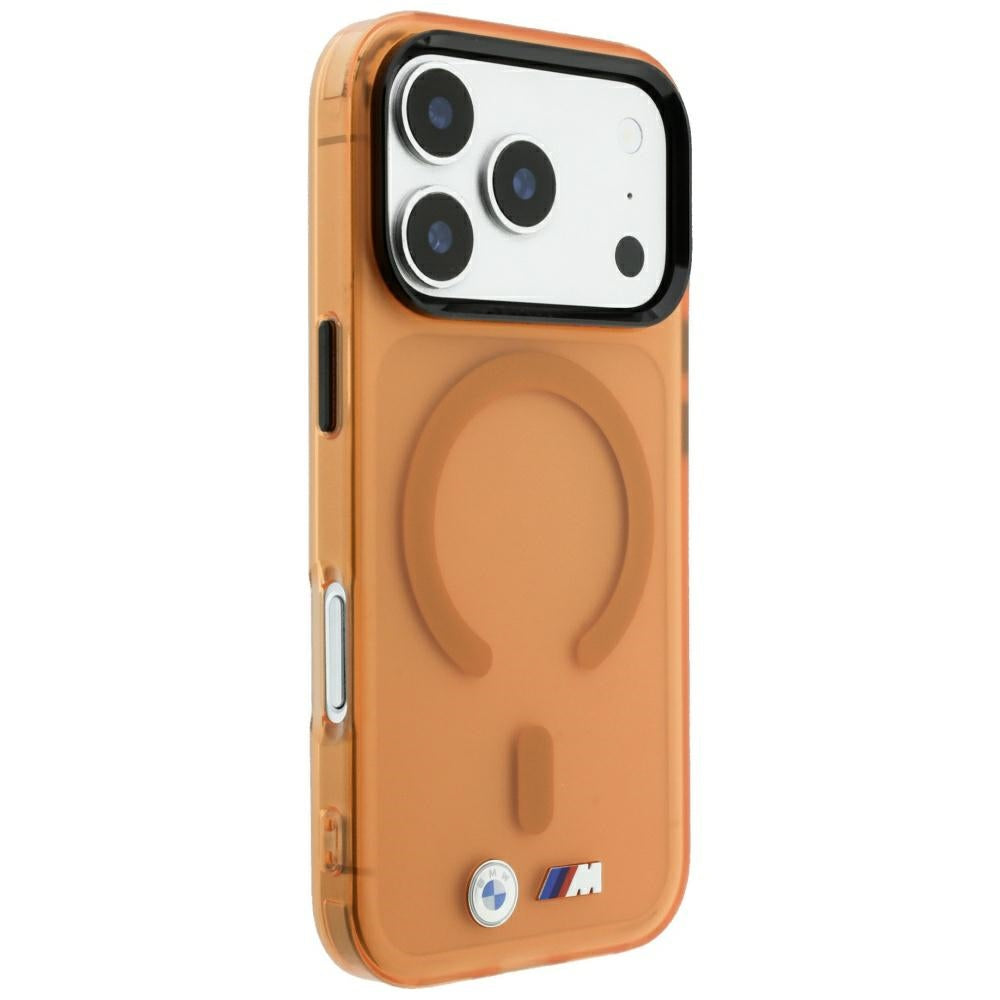 BMW iPhone 17 Pro Max/iPhone 18 Pro Max Deksel M Frosted Metal Logo Oransje