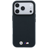 BMW iPhone 17 Pro/iPhone 18 Pro Deksel M Quadrille Kevlar med metallogo marineblå