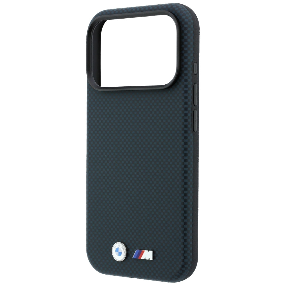 BMW iPhone 17 Pro/iPhone 18 Pro Deksel M Quadrille Kevlar med metallogo marineblå
