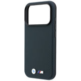 BMW iPhone 17 Pro/iPhone 18 Pro Deksel M Quadrille Kevlar med metallogo marineblå