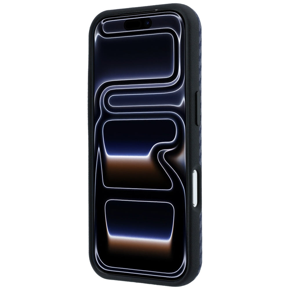 BMW iPhone 17 Pro/iPhone 18 Pro Deksel M Carbon Metal Logo marineblå