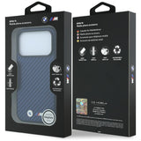 BMW iPhone 17 Pro Max/iPhone 18 Pro Max Deksel M Carbon Metal Logo Navy