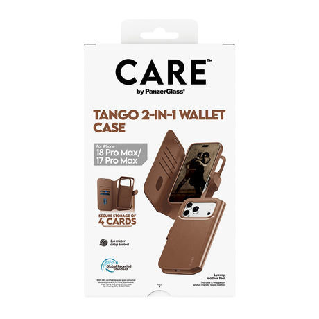 CARE by PanzerGlass iPhone 17 Pro Max/iPhone 18 Pro Max Etui Tango Wallet MagSafe Brun