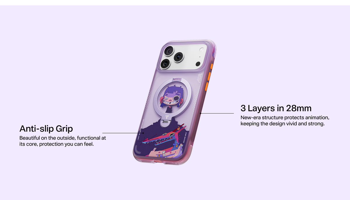 Torras iPhone 17 Pro Deksel Ostand Q3 Air Gawx Neon Night Muse