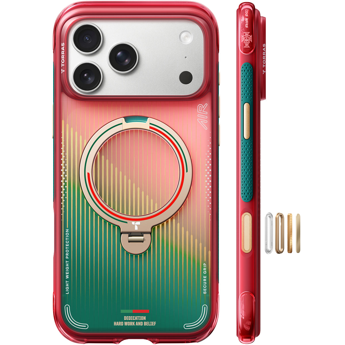 Torras iPhone 17 Pro Max Deksel Ostand Q3 Air Portugal Glory Sash