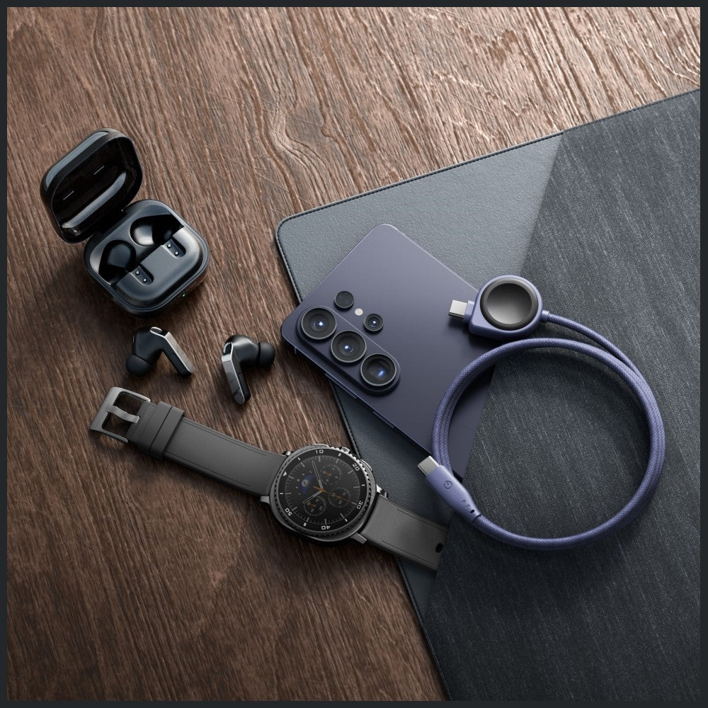 Energea Flow Duo 2-i-1 USB-C Ladekabel med Samsung Galaxy Watch lader 1.5m