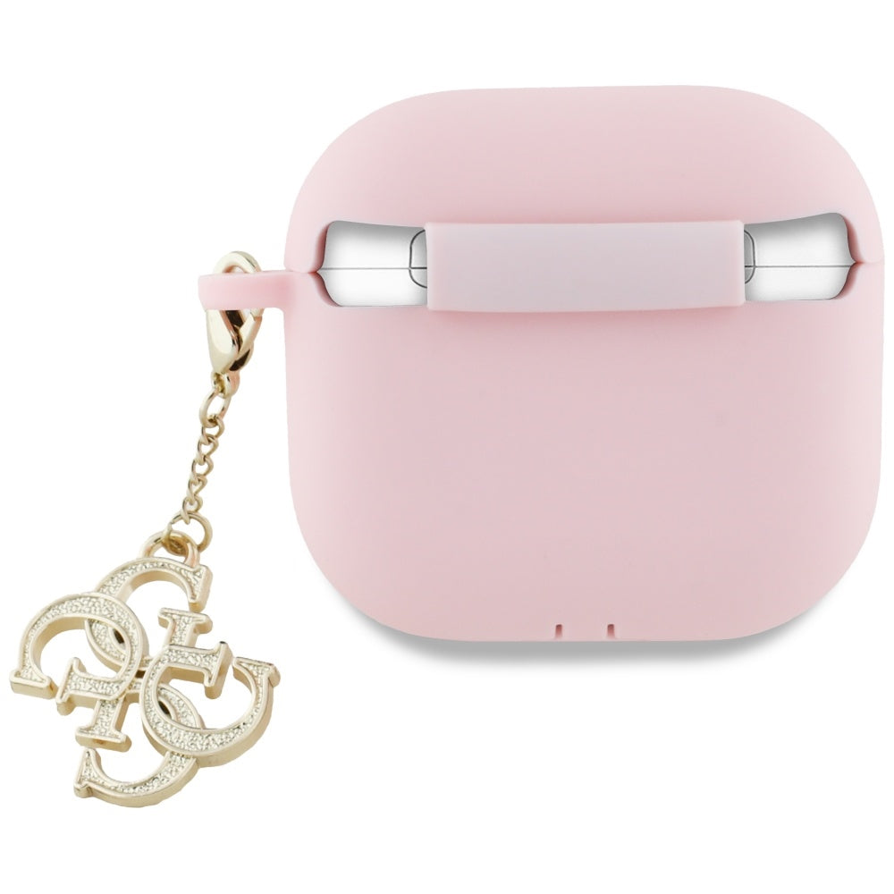 Guess AirPods 4 Deksel Silicone 4G Charm Rosa