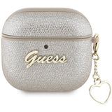 Guess AirPods 4 Deksel Metallic Script Charm Gull