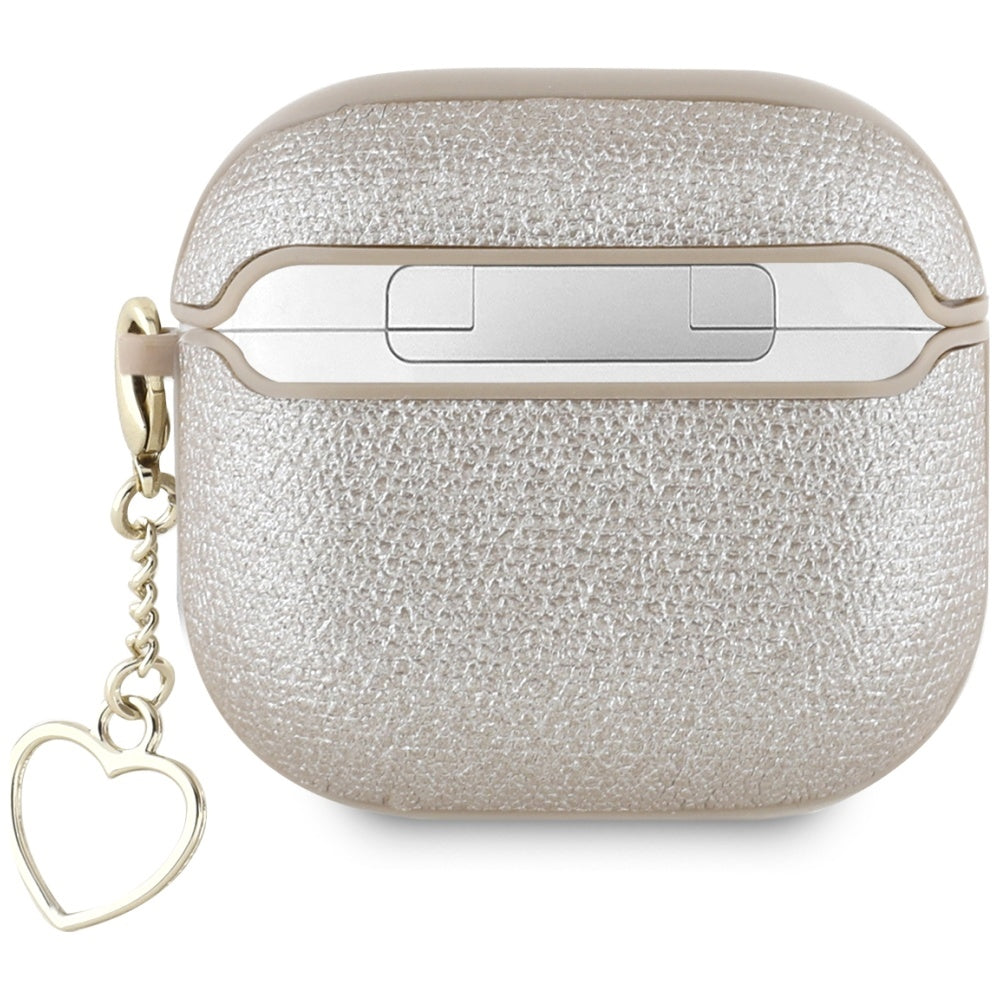 Guess AirPods 4 Deksel Metallic Script Charm Gull