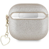 Guess AirPods 4 Deksel Metallic Script Charm Gull