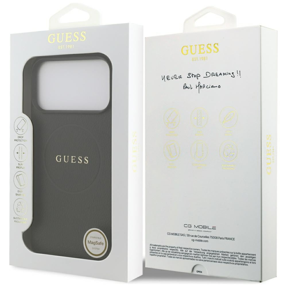 Guess iPhone 17 Pro Max/iPhone 18 Pro Max Deksel Grained Svart