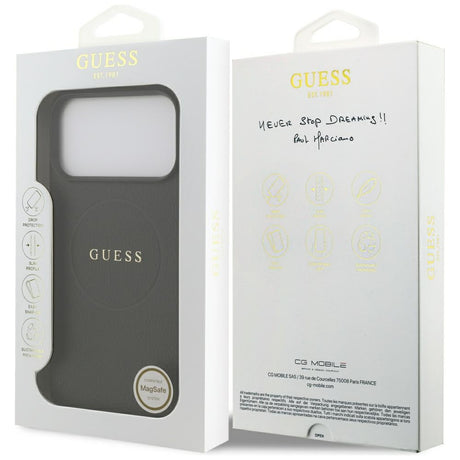 Guess iPhone 17 Pro Max/iPhone 18 Pro Max Deksel Grained Svart
