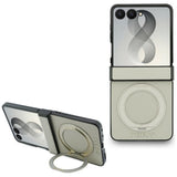 Guess Samsung Galaxy Z Flip 8 Deksel Ring Stand MagSafe Gull