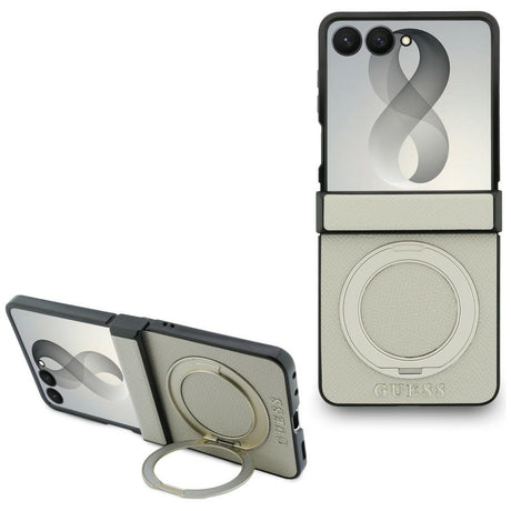 Guess Samsung Galaxy Z Flip 8 Deksel Ring Stand MagSafe Gull