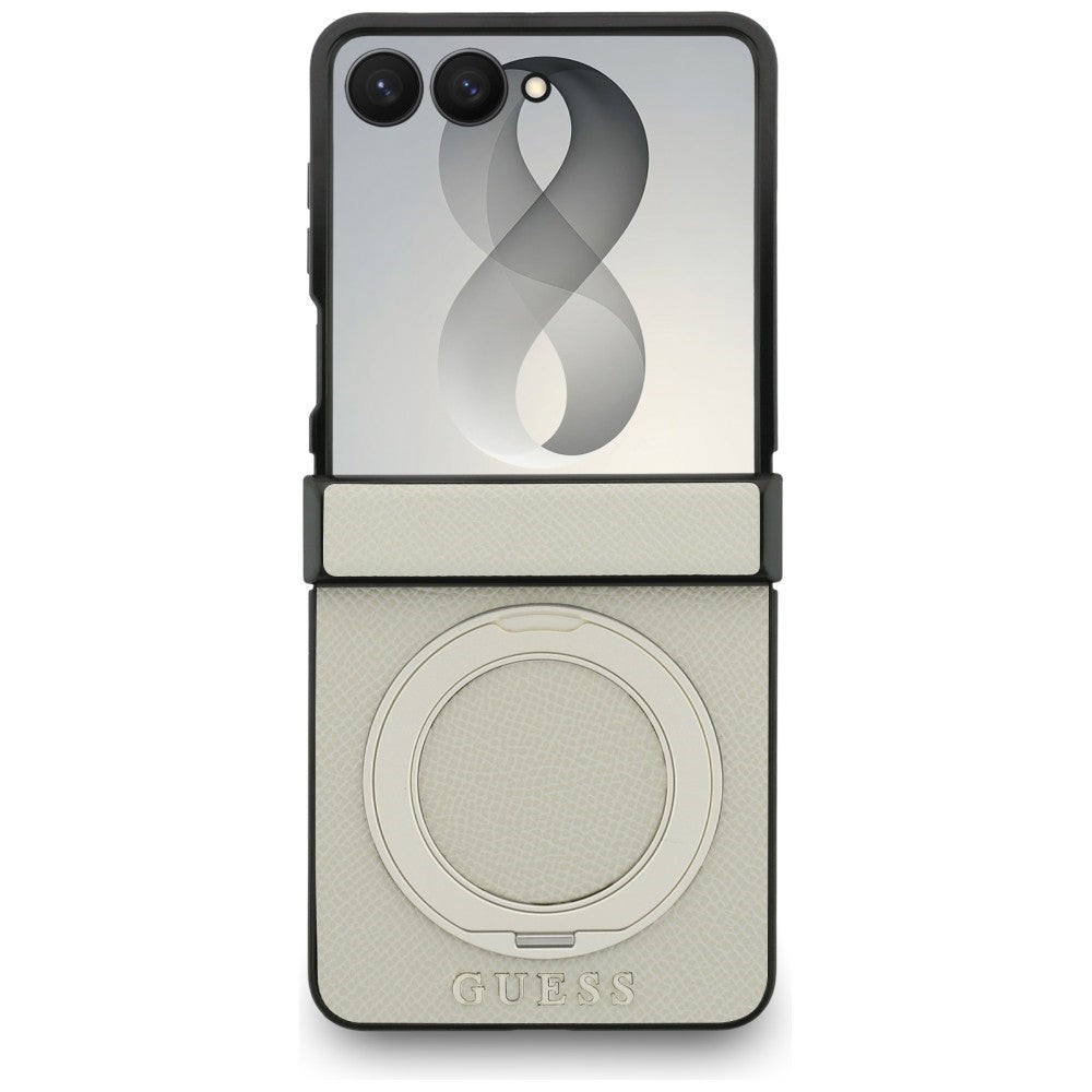 Guess Samsung Galaxy Z Flip 8 Deksel Ring Stand MagSafe Gull
