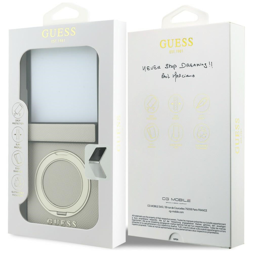 Guess Samsung Galaxy Z Flip 8 Deksel Ring Stand MagSafe Gull