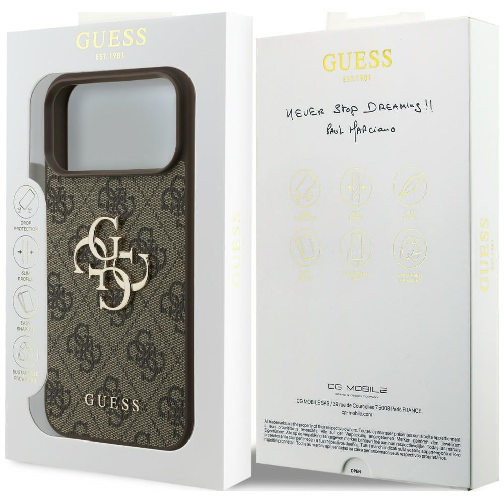 Guess iPhone 17 Pro/iPhone 18 Pro Deksel 4G Big Logo Brun