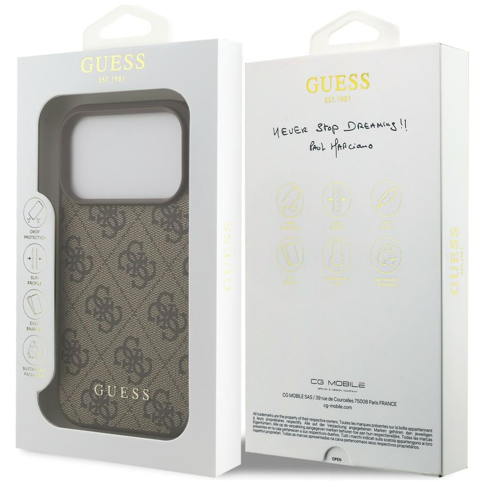 Guess iPhone 17 Pro/iPhone 18 Pro Deksel 4G Classic Brun