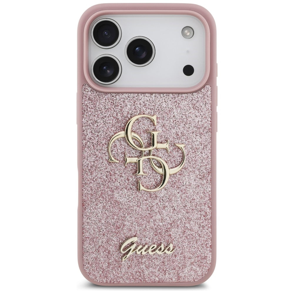 Guess iPhone 17 Pro/iPhone 18 Pro Deksel Fixed Glitter Rosa