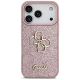 Guess iPhone 17 Pro/iPhone 18 Pro Deksel Fixed Glitter Rosa