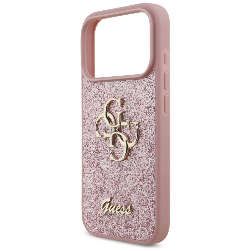Guess iPhone 17 Pro/iPhone 18 Pro Deksel Fixed Glitter Rosa