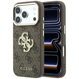 Guess iPhone 17 Pro Max/iPhone 18 Pro Max Deksel 4G Strass Logo Brun