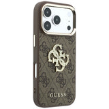 Guess iPhone 17 Pro Max/iPhone 18 Pro Max Deksel 4G Strass Logo Brun