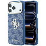 Guess iPhone 17 Pro Max/iPhone 18 Pro Max Deksel 4G Strass Logo Blå