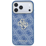 Guess iPhone 17 Pro Max/iPhone 18 Pro Max Deksel 4G Strass Logo Blå