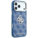 Guess iPhone 17 Pro Max/iPhone 18 Pro Max Deksel 4G Strass Logo Blå