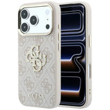 Guess iPhone 17 Pro/iPhone 18 Pro Deksel 4G Strass-logo Rosa