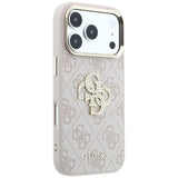Guess iPhone 17 Pro/iPhone 18 Pro Deksel 4G Strass-logo Rosa