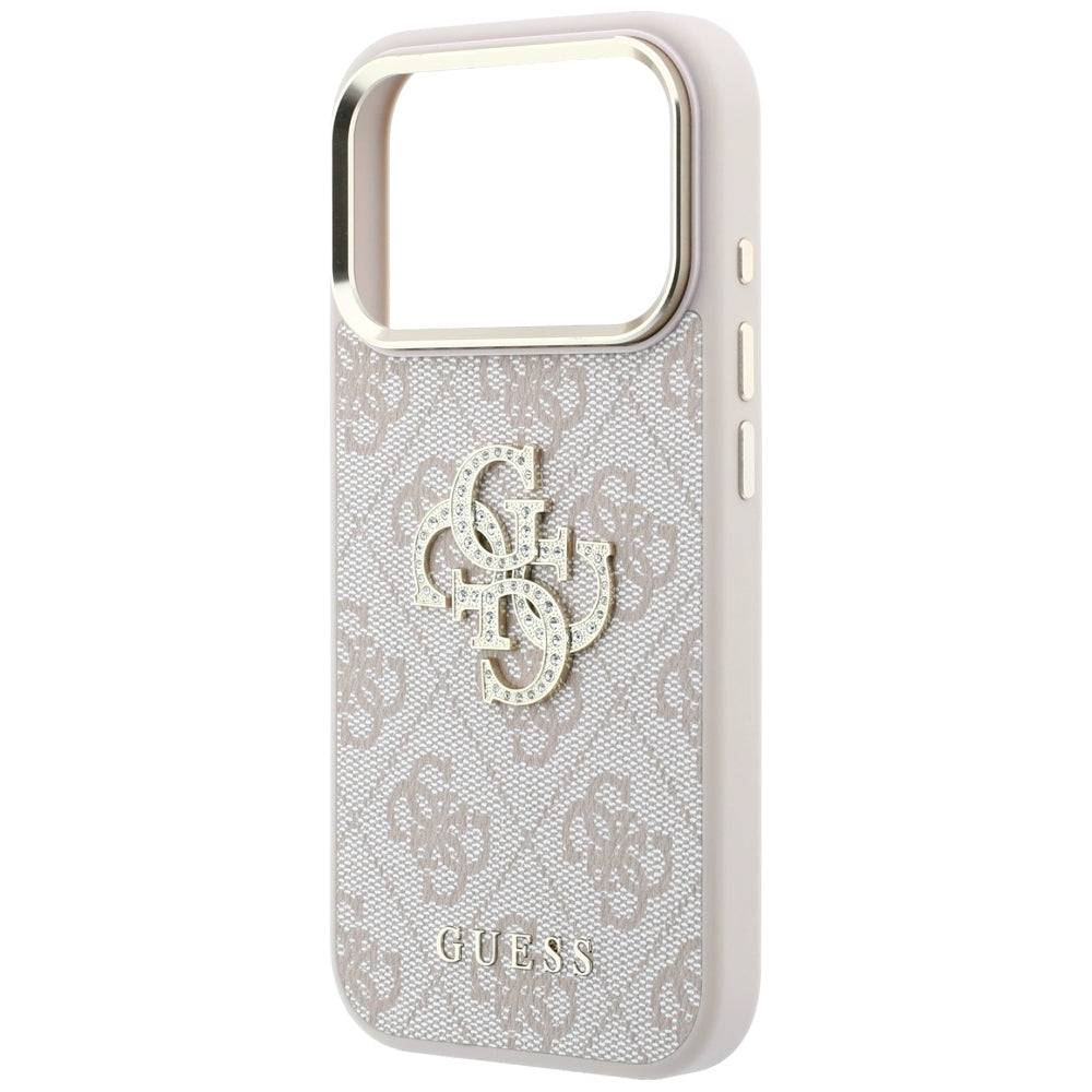 Guess iPhone 17 Pro/iPhone 18 Pro Deksel 4G Strass-logo Rosa