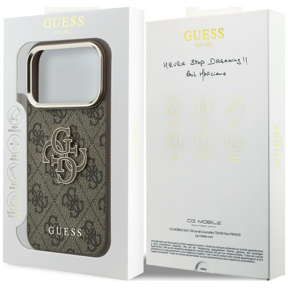 Guess iPhone 17 Pro/iPhone 18 Pro Deksel 4G Resin Logo Brun
