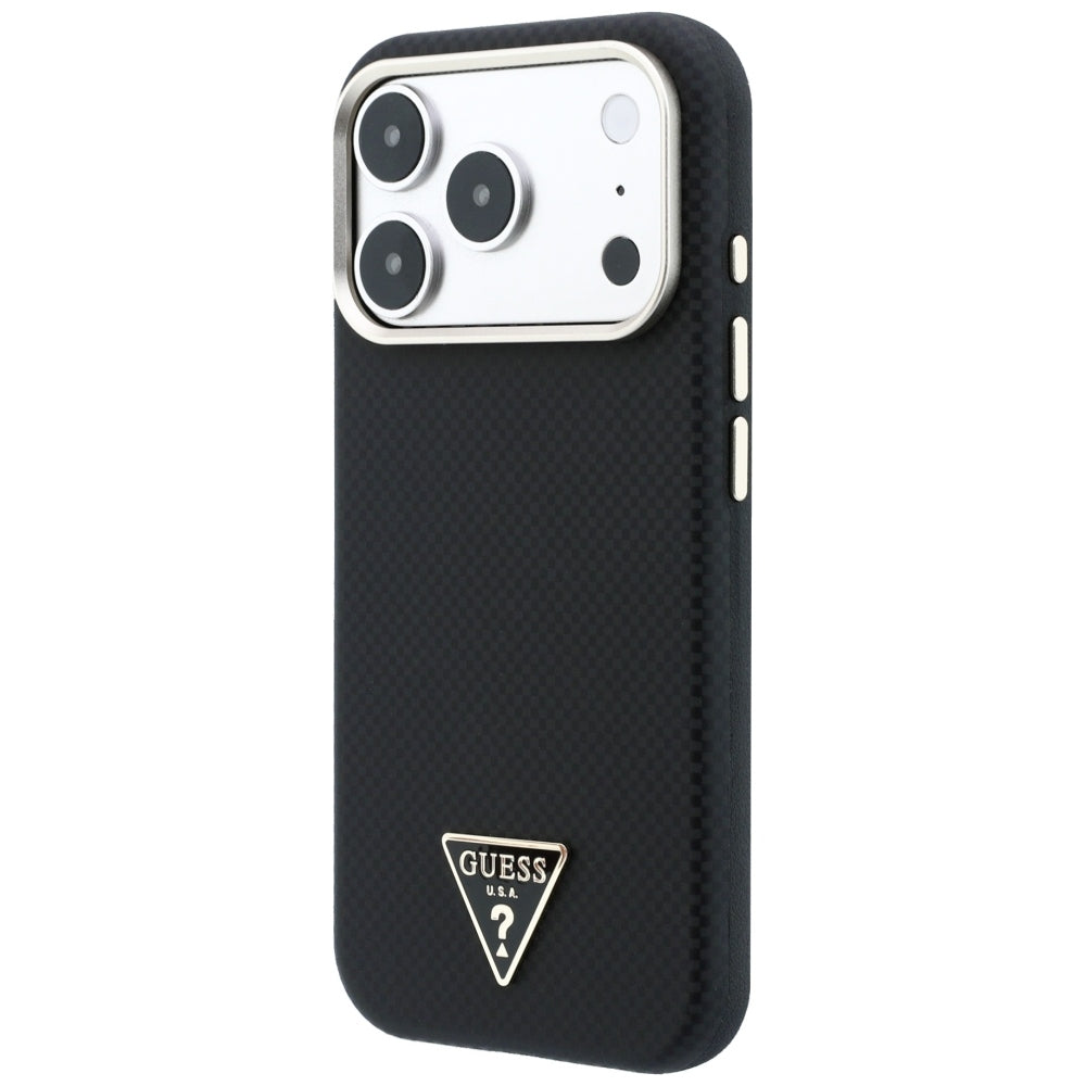 Guess iPhone 17 Pro/iPhone 18 Pro Deksel Kevlar Triangle Logo Svart
