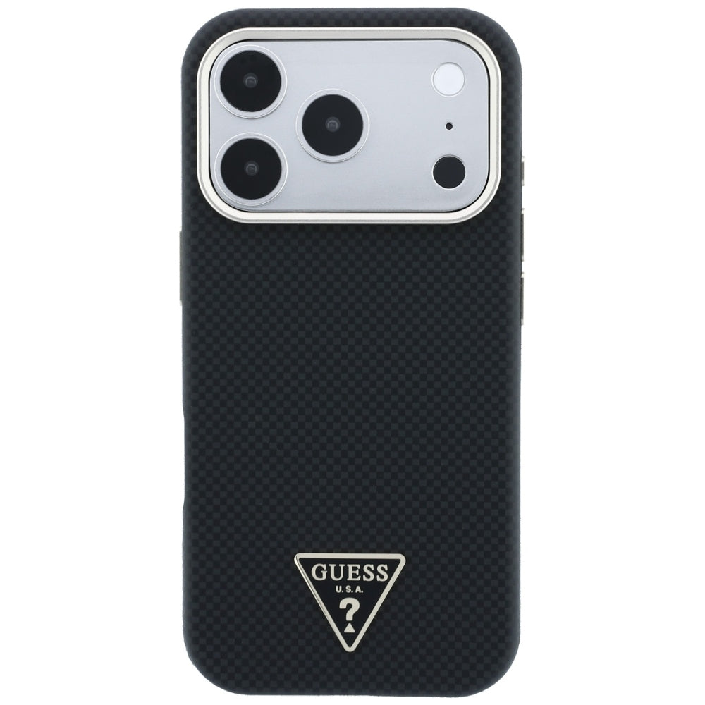 Guess iPhone 17 Pro/iPhone 18 Pro Deksel Kevlar Triangle Logo Svart