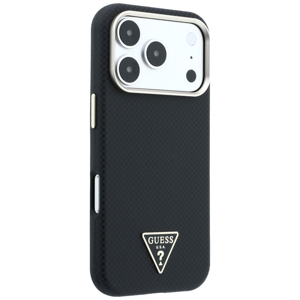 Guess iPhone 17 Pro/iPhone 18 Pro Deksel Kevlar Triangle Logo Svart