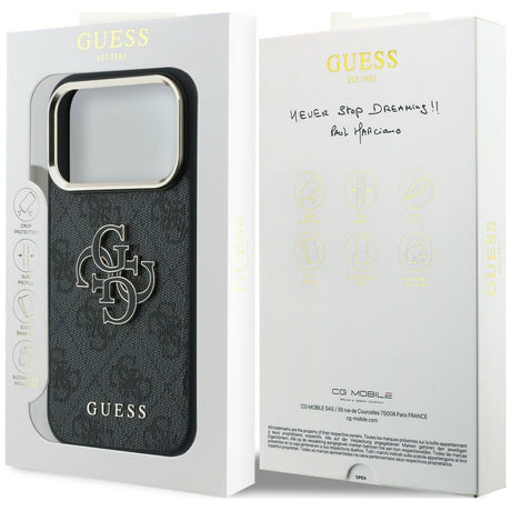 Guess iPhone 17 Pro/iPhone 18 Pro Deksel 4G Resin Logo Svart