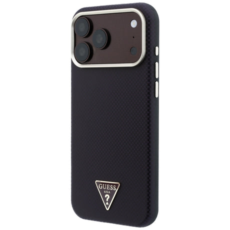 Guess iPhone 17 Pro Max/iPhone 18 Pro Max Deksel Kevlar Triangle Logo Burgundy