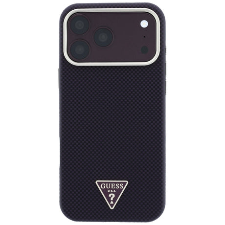 Guess iPhone 17 Pro Max/iPhone 18 Pro Max Deksel Kevlar Triangle Logo Burgundy