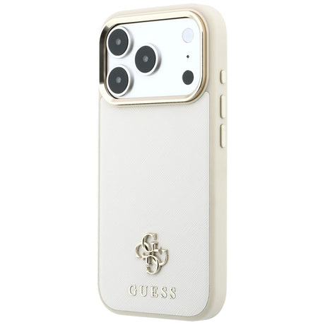 Guess iPhone 17 Pro Max/iPhone 18 Pro Max Deksel Saffiano 4G Classic Logo Beige